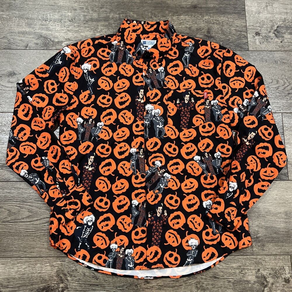 RSVLTS David S. Pumpkins SNL Halloween Saturday Long Sleeve Button Up Shirt - XL